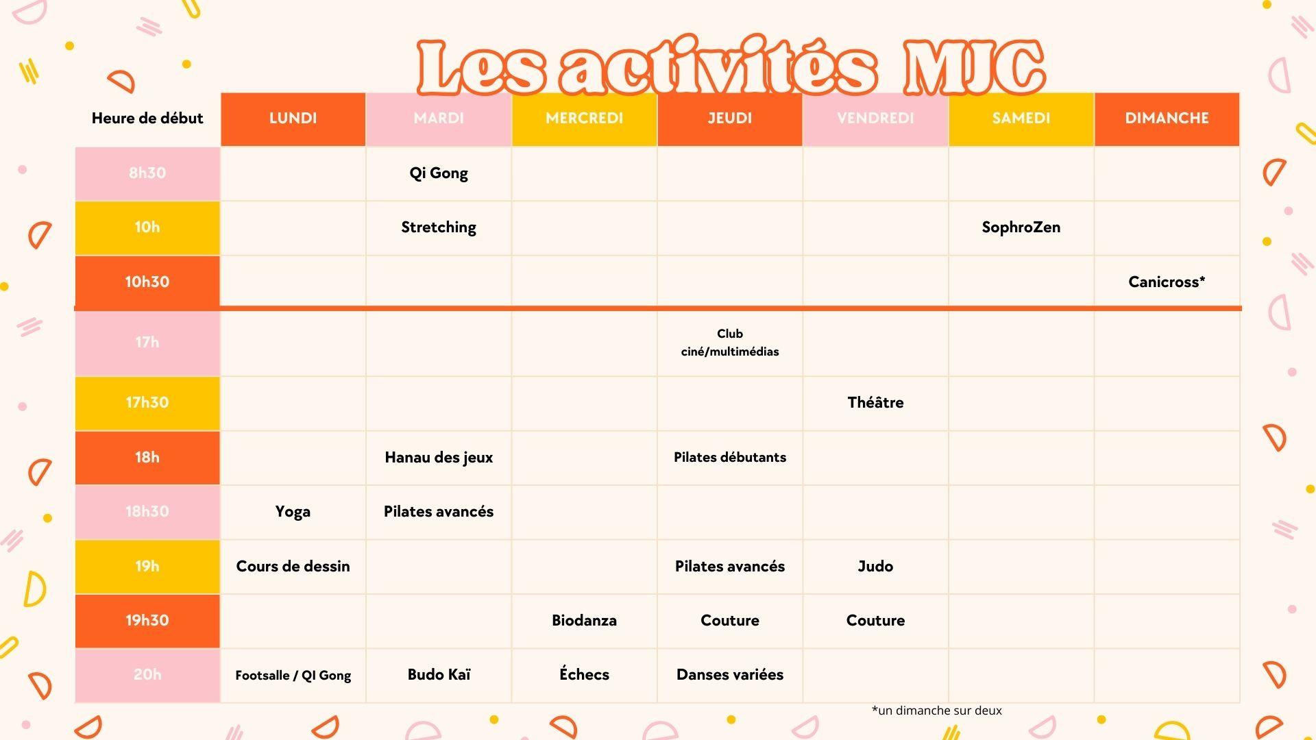 Planning activités MJC Plaire, aimer et courir vite de CHRISTOPHE HONORÉ