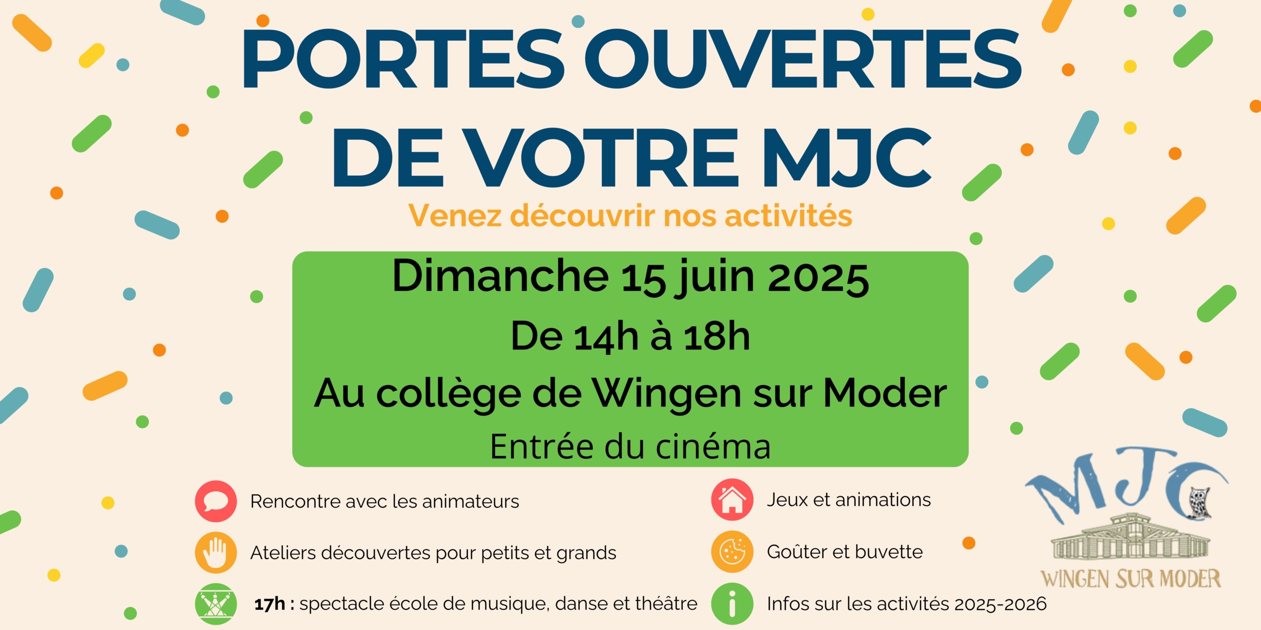 Portes ouvertes MJC 2025 bande (72 x 36 po)